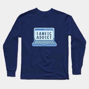 Fanfic Addict - Blue Laptop Long Sleeve T-Shirt